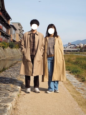 「カップル」｜「アイテム（ワンピース/ドレス）」を使った、ねねにし¨̮✩さん（レディース・160cm）の冬コーディネート