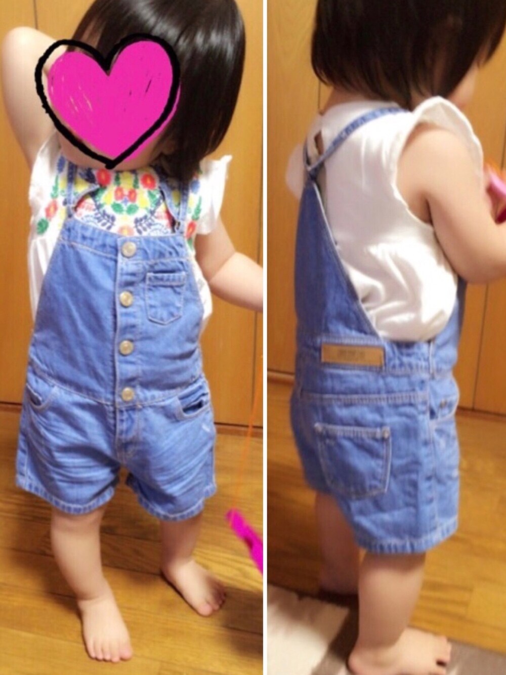 「1歳、夏コーデ、おんなのこ、ザラベビー、サロペット、2年前、連投すみません、記録用」｜「共にZARA Babyのアイテム（サロペット/オーバーオール、ブルー系）」を使った、minaton☺︎Kidsさん（キッズ・80cm）の夏コーディネートの1枚目の写真