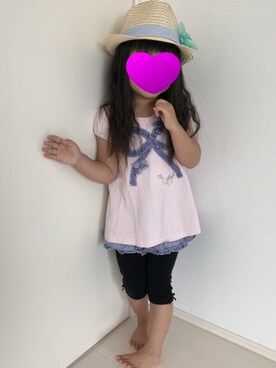 「連投すみません」｜minaton☺︎Kidsさん（キッズ・100cm）の夏コーディネート