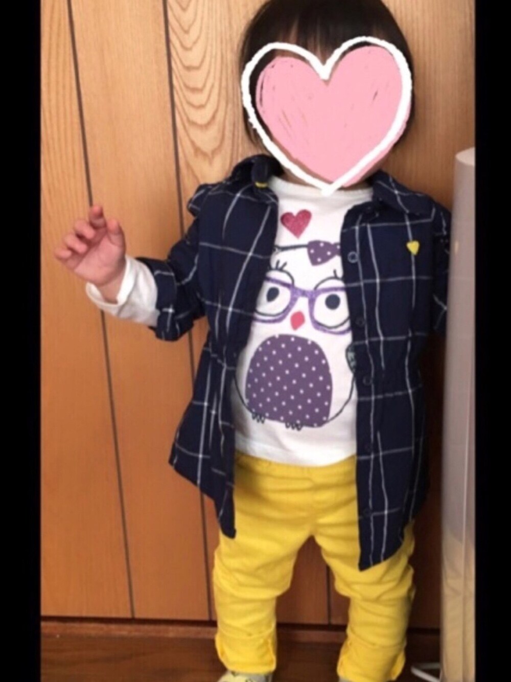 「おんなのこ、一歳、秋のコーデ、記録用、連投すみません、ギャップベビー」｜「babyGAPのアイテム（Tシャツ/カットソー、ホワイト系）」を使った、minaton☺︎Kidsさん（キッズ・80cm）の秋コーディネートの1枚目の写真