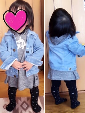 「AZUL by moussy（アズールバイマウジー）のアイテム（ワンピース/ドレス）」を使った、minaton☺︎Kidsさん（キッズ・80cm）の秋コーディネート