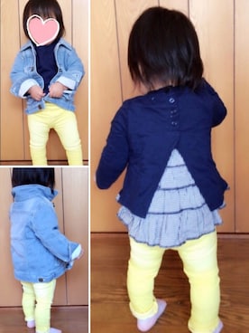 「連投すみません」｜minaton☺︎Kidsさん（キッズ・80cm）の秋コーディネート