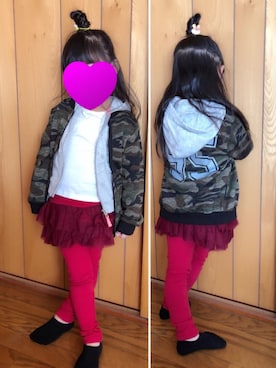 「H&M（エイチ・アンド・エム）のアイテム（その他アウター）」を使った、minaton☺︎Kidsさん（キッズ・100cm）の秋コーディネート