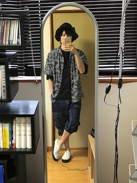 「UNIQLO（ユニクロ）のアイテム（シャツ/ブラウス、その他）」を使った、issiさん（メンズ・164cm）の夏コーディネート