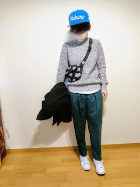 「RAY CASSIN（レイカズン）のアイテム（チェスターコート）」を使った、マカさん（レディース・158cm）の冬コーディネート