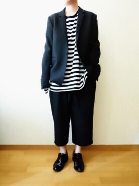 「LAD MUSICIAN（ラッドミュージシャン）のアイテム（ジャケット/アウター）」を使った、マカさん（レディース・158cm）の秋コーディネート