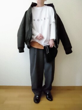 「Carhartt（カーハート）のアイテム（ブルゾン）」を使った、マカさん（レディース・158cm）の冬コーディネート