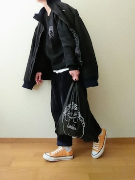 「Carhartt（カーハート）のアイテム（ブルゾン）」を使った、マカさん（レディース・158cm）の春コーディネート