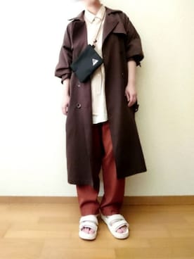 「SHAKA」｜「アイテム（ジャケット/アウター）」を使った、マカさん（レディース・158cm）の春コーディネート