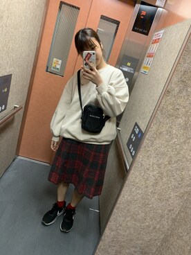 「X-girl（エックスガール）のアイテム（バッグ、ブラック系）」を使った、khaco.69さん（レディース）の冬コーディネート