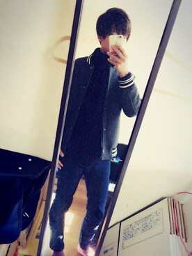 「H&M（エイチ・アンド・エム）のアイテム（ジャケット/アウター）」を使った、ryump. ⍤さん（メンズ・170cm・20代）の冬コーディネート