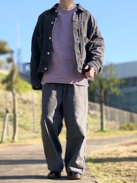 「ペールトーン」｜「アイテム（デニムジャケット）」を使った、sakuさん（メンズ・165cm）の春コーディネート