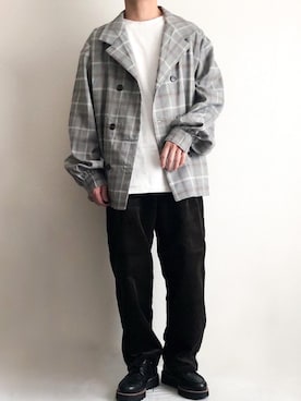 「HARE（ハレ）のアイテム（シューズ）」を使った、sakuさん（メンズ・165cm）の秋コーディネート