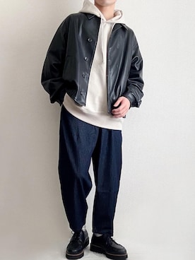 「HARE（ハレ）のアイテム（シューズ）」を使った、sakuさん（メンズ・165cm）の春コーディネート