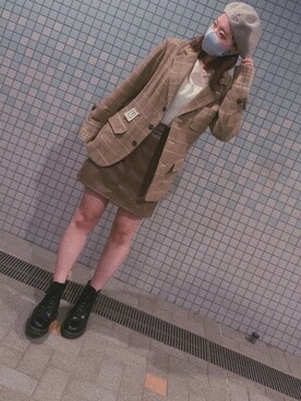 「LANVIN（ランバン）のアイテム（帽子）」を使った、ややさん（レディース・160cm）の秋コーディネート