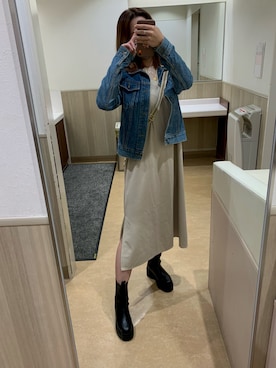 「秋のマイ旬スタイル」｜「アイテム（デニムジャケット）」を使った、ややさん（レディース・160cm）の秋コーディネート