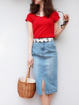 「ROYAL PARTY」｜「アイテム（Tシャツ/カットソー）」を使った、ROYALPARTYさん（レディース・166cm）の春コーディネート