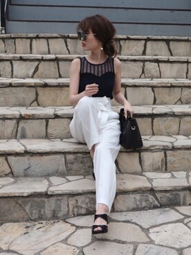 「ROYAL PARTY」｜「アイテム（ハンドバッグ）」を使った、ROYALPARTYさん（レディース・166cm）の夏コーディネート