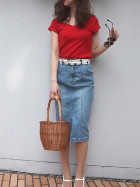 「ROYAL PARTY」｜「アイテム（Tシャツ/カットソー）」を使った、ROYALPARTYさん（レディース・166cm）の夏コーディネート