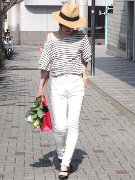 「ROYAL PARTY」｜「アイテム（Tシャツ/カットソー）」を使った、ROYALPARTYさん（レディース・166cm）の夏コーディネート