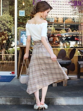 「ファーサンダル」｜「アイテム（パンプス）」を使った、ROYALPARTYさん（レディース・166cm）の秋コーディネート