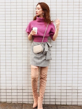 「ROYAL PARTY（ロイヤルパーティー）のキャンディーニット（ニット/セーター）」を使った、ROYALPARTYさん（レディース・166cm）の秋コーディネート