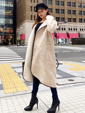 「秋のマイ旬スタイル」｜「アイテム（ムートンコート）」を使った、ROYALPARTYさん（レディース・165cm）の秋コーディネート