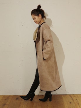「秋のマイ旬スタイル」｜「アイテム（ムートンコート）」を使った、ROYALPARTYさん（レディース・159cm）の秋コーディネート