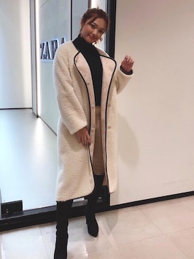 「秋のマイ旬スタイル」｜「アイテム（ムートンコート）」を使った、ROYALPARTYさん（レディース・166cm）の秋コーディネート