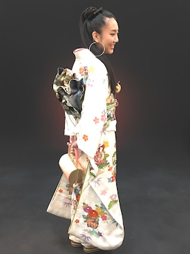 「振袖」｜KAWAYUIさん（レディース・156cm）の冬コーディネート