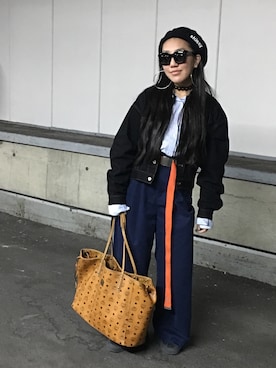「stussywomen」｜「アイテム（ハンチング/ベレー帽）」を使った、KAWAYUIさん（レディース・156cm）の春コーディネート