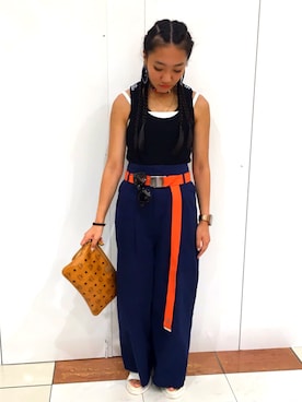 「stussywomen」｜「アイテム（その他）」を使った、KAWAYUIさん（レディース・156cm）の夏コーディネート