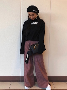 「stussywomen」｜KAWAYUIさん（レディース・156cm）の春コーディネート