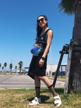 「Marc by Marc Jacobs（マークバイマークジェイコブス）のアイテム」を使った、KAWAYUIさん（レディース・156cm）の夏コーディネート