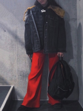 「stussywomen」｜KAWAYUIさん（レディース・156cm）の冬コーディネート