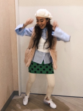 「ZARA（ザラ）のアイテム（その他アウター）」を使った、KAWAYUIさん（レディース・156cm）の冬コーディネート