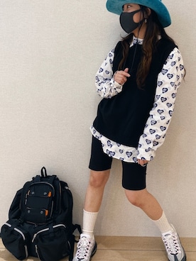 「stussy」｜KAWAYUIさん（レディース・156cm）の冬コーディネート