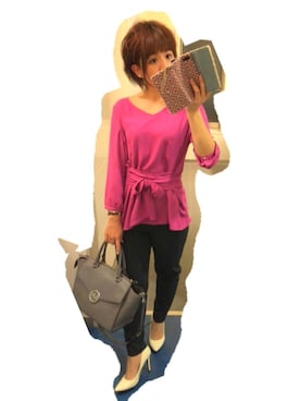 「VICKY（ビッキー）のアイテム（パンツ）」を使った、283さん（レディース・156cm）の春コーディネート