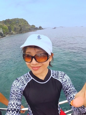 「沖縄」｜「アイテム（ラッシュガード）」を使った、283さん（レディース・156cm）の夏コーディネート