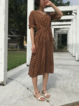 「present（プレゼント）のアイテム（ワンピース/ドレス）」を使った、Megさん（レディース・165cm）の秋コーディネート