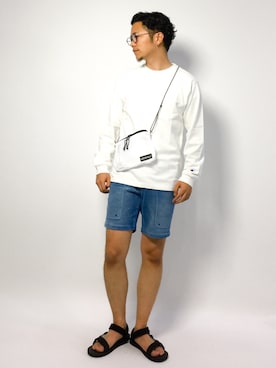 「Gramicci（グラミチ）のアイテム（バッグ）」を使った、K-1RO(ケーイチロー)さん（メンズ・171cm）の夏コーディネート