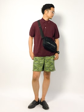 「KANGOL（カンゴール）のアイテム（バッグ）」を使った、K-1RO(ケーイチロー)さん（メンズ・171cm）の夏コーディネート