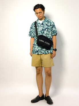 「KANGOL（カンゴール）のアイテム（バッグ）」を使った、K-1RO(ケーイチロー)さん（メンズ・171cm）の夏コーディネート