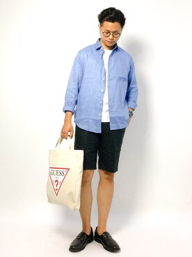 「FREAK'S STORE（フリークスストア）のアイテム（バッグ）」を使った、K-1RO(ケーイチロー)さん（メンズ・171cm）の夏コーディネート