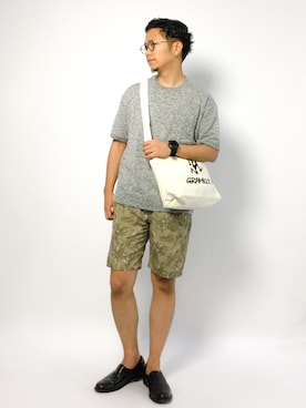 「Gramicci（グラミチ）のアイテム（バッグ）」を使った、K-1RO(ケーイチロー)さん（メンズ・171cm）の夏コーディネート