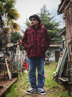 「WOOLRICH（ウールリッチ）のアイテム（その他アウター）」を使った、marinfordさん（メンズ・165cm）の冬コーディネート
