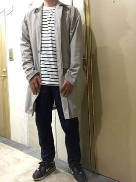Gap ストライプ七分袖tシャツを使ったメンズ人気ファッションコーディネート Wear