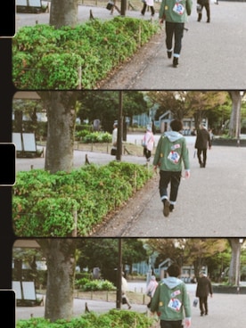 「古着のアイテム（シャツ/ブラウス、グリーン系）」を使った、ねもんてぃさん（メンズ・172cm）の春コーディネート