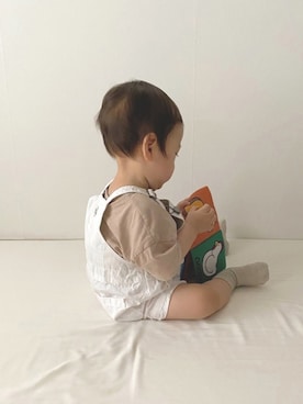 「消えそうな色コーデ」｜「アイテム（オールインワン・サロペット）」を使った、𝘩𝘪𝘯𝘢𝘵𝘢🌦さん（キッズ・80cm）の夏コーディネート