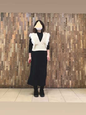 「leinwande（ラインヴァンド）のアイテム」を使った、ATSUKOさん（レディース・157cm）の冬コーディネート